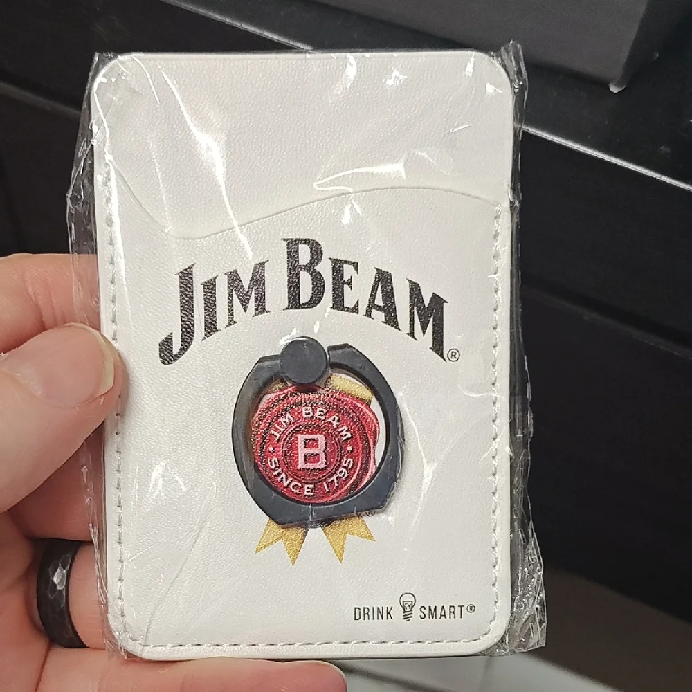 Jim Beam White Card Holder For Mobile Phone